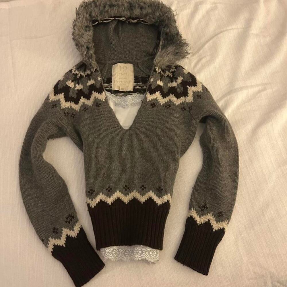 Vintage grey and brown